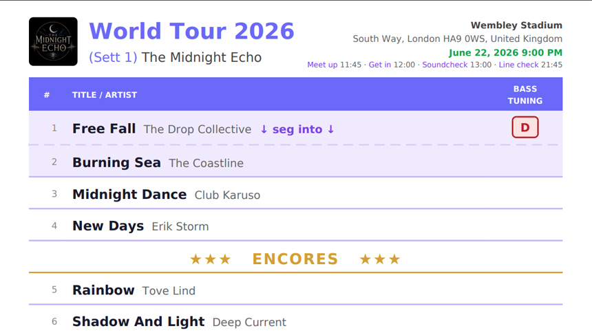 giglist screenshot