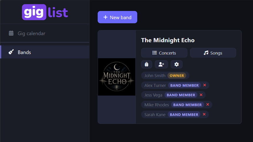 giglist screenshot